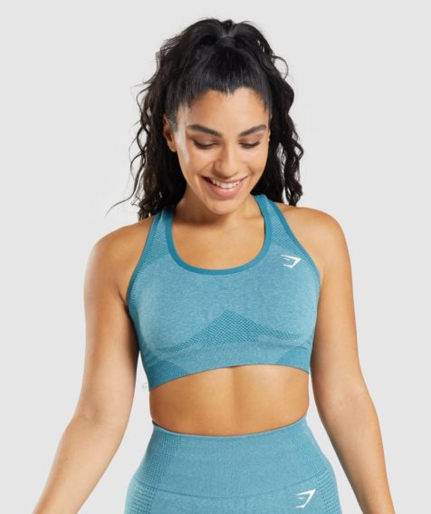 Staniki Sportowe Gymshark Vital Seamless 2.0 Damskie Turkusowe | PL 546HVZ